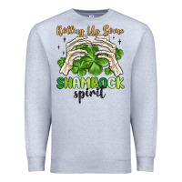 Heather Grey rolling up some shamrock spirit Premium Sweatshirt - MaliasSmallBusiness