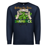 Navy rolling up some shamrock spirit Premium Sweatshirt - MaliasSmallBusiness