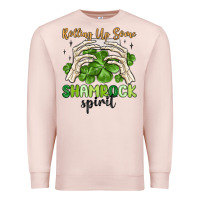 Pale Pink rolling up some shamrock spirit Premium Sweatshirt - MaliasSmallBusiness