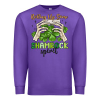 Purple rolling up some shamrock spirit Premium Sweatshirt - MaliasSmallBusiness
