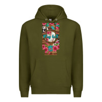 Army Green Play Ball Baseball With Pink Flowers 12 Oz Slim Can Cooler Premium Hoodie - BundleAndBundleShop