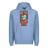 Colony Blue Play Ball Baseball With Pink Flowers 12 Oz Slim Can Cooler Premium Hoodie - BundleAndBundleShop