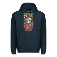 Navy Play Ball Baseball With Pink Flowers 12 Oz Slim Can Cooler Premium Hoodie - BundleAndBundleShop