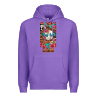 Purple Play Ball Baseball With Pink Flowers 12 Oz Slim Can Cooler Premium Hoodie - BundleAndBundleShop