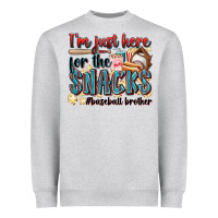 Heather Grey i'm just here for the snacks #baseball brother Heavyweight Sweatshirt - Zillion Design Studio
