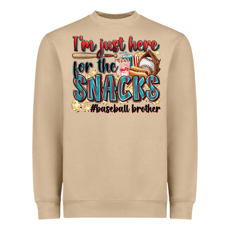 I'm Just Here For The Snacks #baseball Brother Heavyweight Sweatshirt by Zillion Design Studio | Teevron