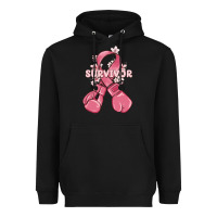 Black survivor breast cancer with boxing gloves Heavyweight Hoodie - MaliasSmallBusiness