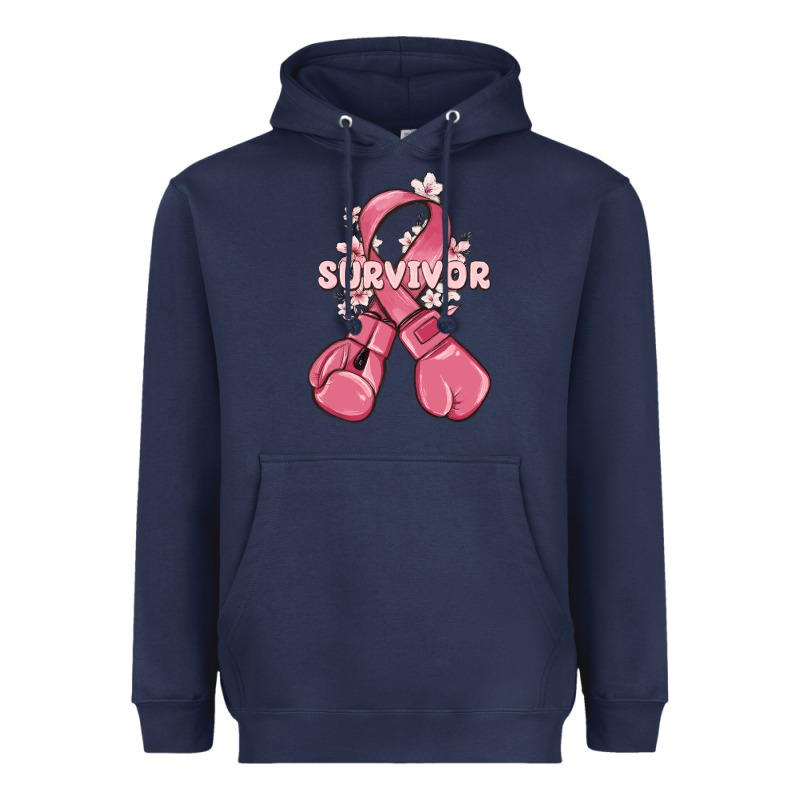 Survivor Breast Cancer With Boxing Gloves Heavyweight Hoodie by MaliasSmallBusiness | Teevron