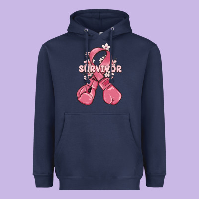 Survivor Breast Cancer With Boxing Gloves Heavyweight Hoodie Designed By Maliassmallbusiness