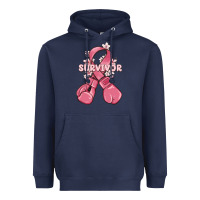 Navy survivor breast cancer with boxing gloves Heavyweight Hoodie - MaliasSmallBusiness