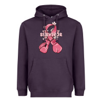 Plum survivor breast cancer with boxing gloves Heavyweight Hoodie - MaliasSmallBusiness