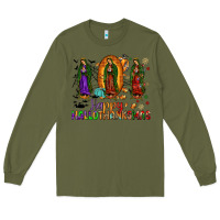 Army Green our lady of guadalupe happy hallothanksmas Long Sleeve Tee - JahusDesignShop