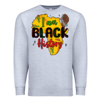 Heather Grey i am black history Premium Sweatshirt - MaliasSmallBusiness
