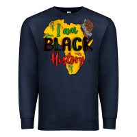 Navy i am black history Premium Sweatshirt - MaliasSmallBusiness