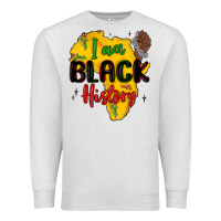 Oatmeal Heather i am black history Premium Sweatshirt - MaliasSmallBusiness