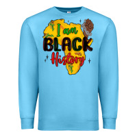 Ocean Blue i am black history Premium Sweatshirt - MaliasSmallBusiness