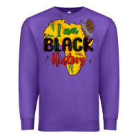 Purple i am black history Premium Sweatshirt - MaliasSmallBusiness