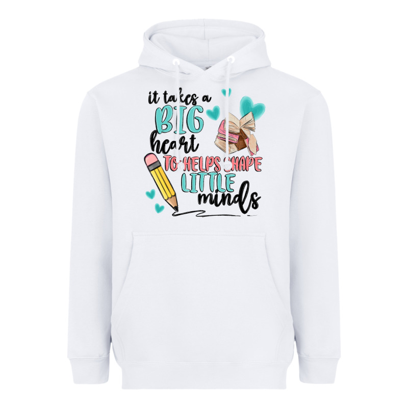 It Takes A Big Hearts To Helps Shape Little Minds Heavyweight Hoodie by MaliasSmallBusiness | Teevron