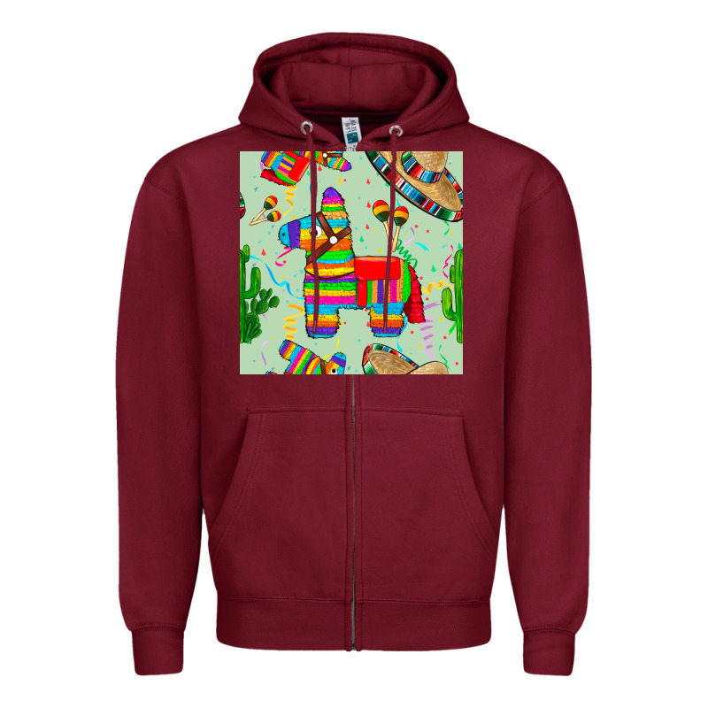 Pinata Seamless Pattern Zipper Hoodie by BundleAndBundleShop | Teevron