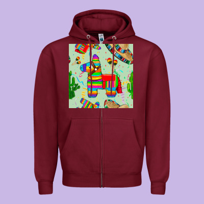 Pinata Seamless Pattern Zipper Hoodie Designed By Bundleandbundleshop
