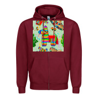 Burgundy pinata seamless pattern Zipper Hoodie - BundleAndBundleShop