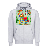 Heather Grey pinata seamless pattern Zipper Hoodie - BundleAndBundleShop