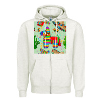 Oatmeal Heather pinata seamless pattern Zipper Hoodie - BundleAndBundleShop
