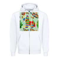 White pinata seamless pattern Zipper Hoodie - BundleAndBundleShop