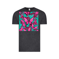 Vintage Black Pink Butterfly with Ribbon Cancer Vintage Tee - texasbilliewilder