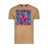 Pink Butterfly With Ribbon Cancer Vintage Tee | Teevron