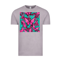 Vintage Zinc Pink Butterfly with Ribbon Cancer Vintage Tee - texasbilliewilder