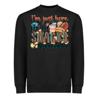 Black i'm just here for the snacks #american football br Heavyweight Sweatshirt - Zillion Design Studio
