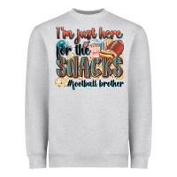 Heather Grey i'm just here for the snacks #american football br Heavyweight Sweatshirt - Zillion Design Studio