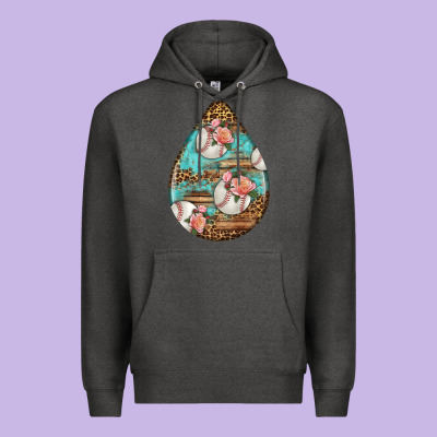 American Football And Western Roses Teardrop Premium Hoodie Designed By Bundleandbundleshop