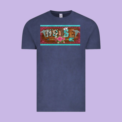 Western Nurse With Medical  Symbol Caduceus And Arrow License Plate Te Vintage Tee Designed By Barkaloodesign