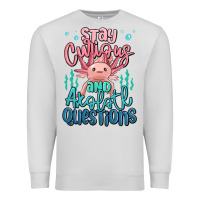 Dove Grey stay curious and axolotl questions Premium Sweatshirt - MaliasSmallBusiness