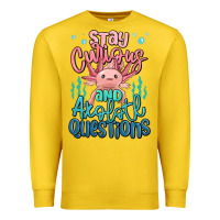 Lemon stay curious and axolotl questions Premium Sweatshirt - MaliasSmallBusiness
