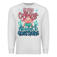 Oatmeal Heather stay curious and axolotl questions Premium Sweatshirt - MaliasSmallBusiness
