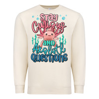 Sandshell stay curious and axolotl questions Premium Sweatshirt - MaliasSmallBusiness