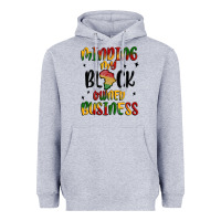 Heather Grey minding my black owned business Heavyweight Hoodie - MaliasSmallBusiness