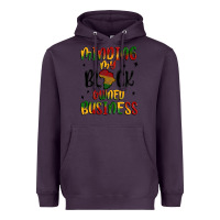 Plum minding my black owned business Heavyweight Hoodie - MaliasSmallBusiness