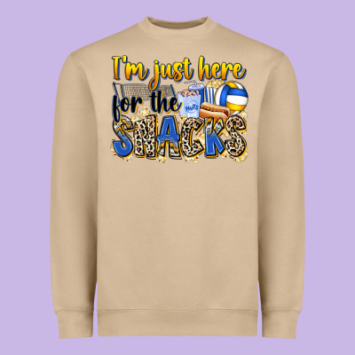 I'm Just Here For The Snacks Volleyball Heavyweight Sweatshirt Designed By Zillion Design Studio