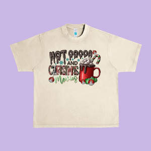 Hot Cocoa And Christmas Movies Urban Heavy Tee Designed By Cowhidedigitalart