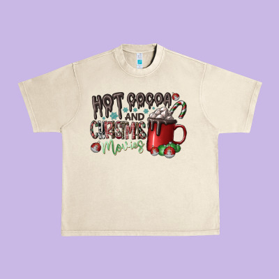 Hot Cocoa And Christmas Movies Urban Heavy Tee Designed By Cowhidedigitalart