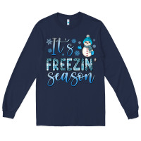 Navy it s freezin season Long Sleeve Tee - JahusDesignShop