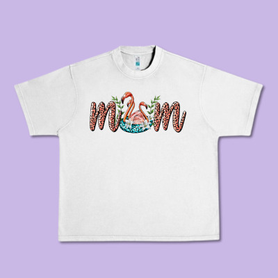 Mom Flamingo Urban Heavy Tee Designed By Barkaloodesign