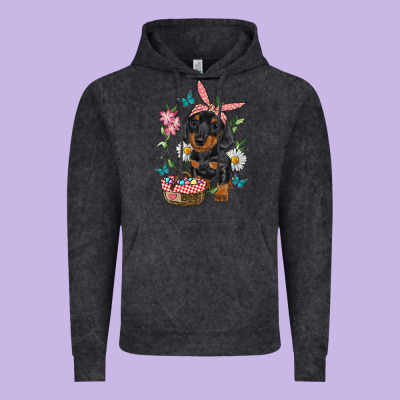 Vintage Hoodie easter dachshund