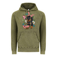 Vintage Olive easter dachshund Vintage Hoodie - RanaPortraitStore