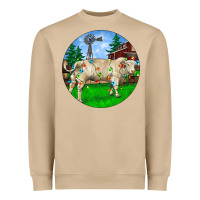 Christmas Charolais Bull And Barnyard Heavyweight Sweatshirt | Teevron