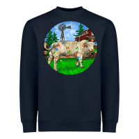 Navy christmas charolais bull and barnyard Heavyweight Sweatshirt - RanaPortraitStore